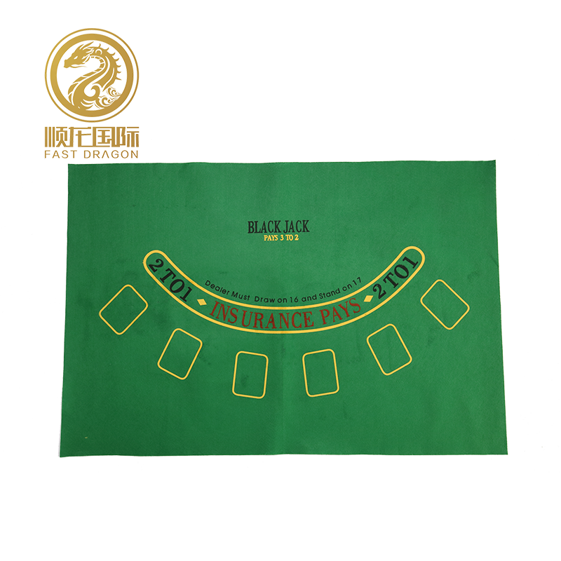 DRA-GB7031 Green Playing Felt Poker Table Mat Black Jack 
