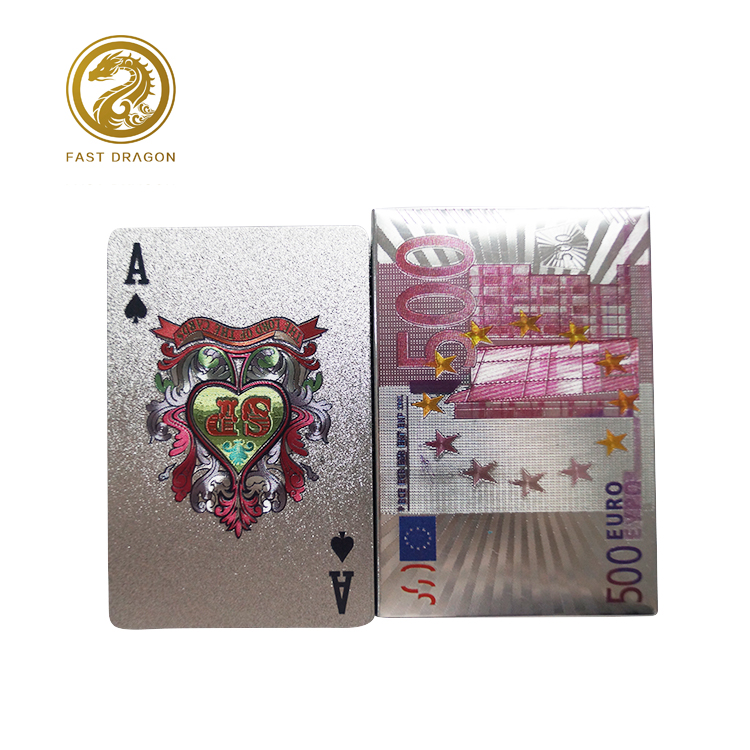 DRA-GBP1025 Silvery Luxury Deck Poker Set Plastic Card Gambling Playing Cards