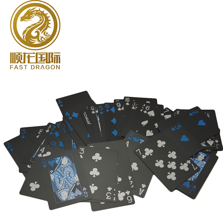DRA-GBP1027 Black Playing Cards Plastic Embossing Poker Cards PVC Material 