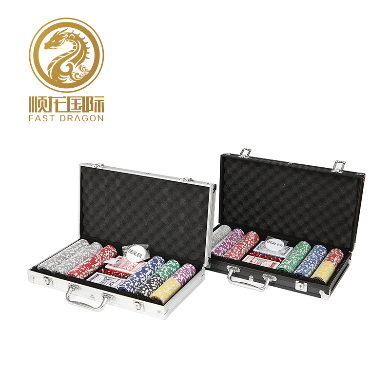 DRA-GB2005 11.5g ABS Poker Chips Sets with Right Angle Metal Box Aluminum Case 