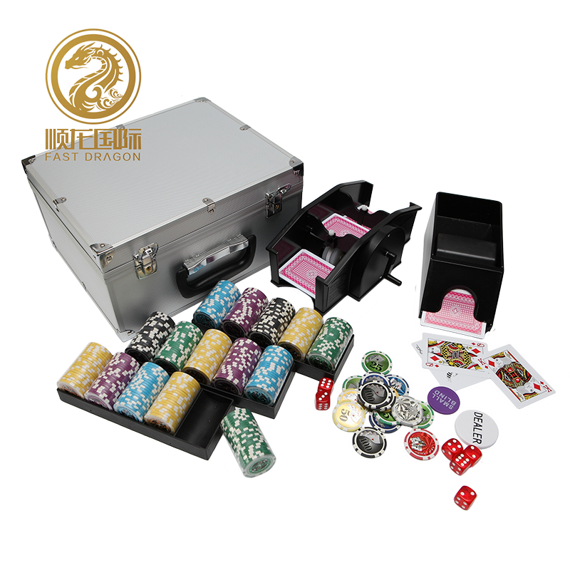 DRA-GB300 11.5g ABS Casino Texas Poker Chips Sets with Metal Box Aluminum Case New